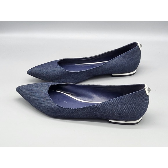 Marc Fisher Blue Denim Pointed Toe Flats Sz 8m - Picture 3 of 8